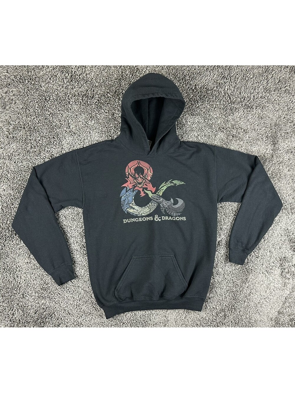 Dungeons And Dragons Hoodie Youth XL Black Dragon Graphic Pullover Sweatshirt